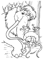 A coloring page of ice age